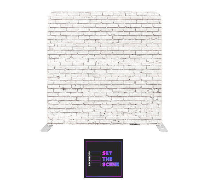 White Brick Wall Effect Pillowcase Backdrop Cover