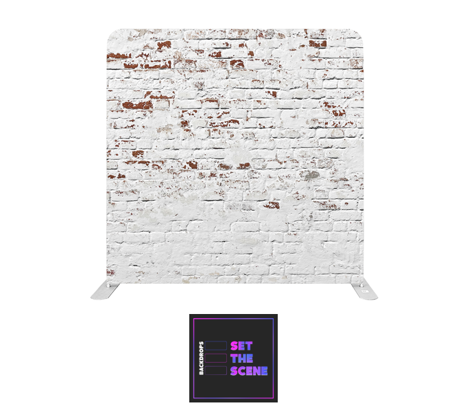 Weathered White Brick Wall Effect Pillowcase Backdrop Cover