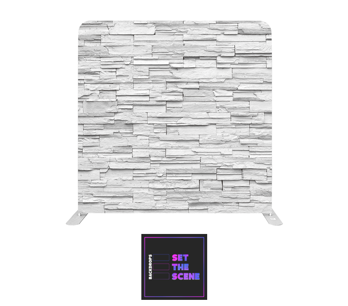 White Slate Wall Effect Pillowcase Backdrop Cover