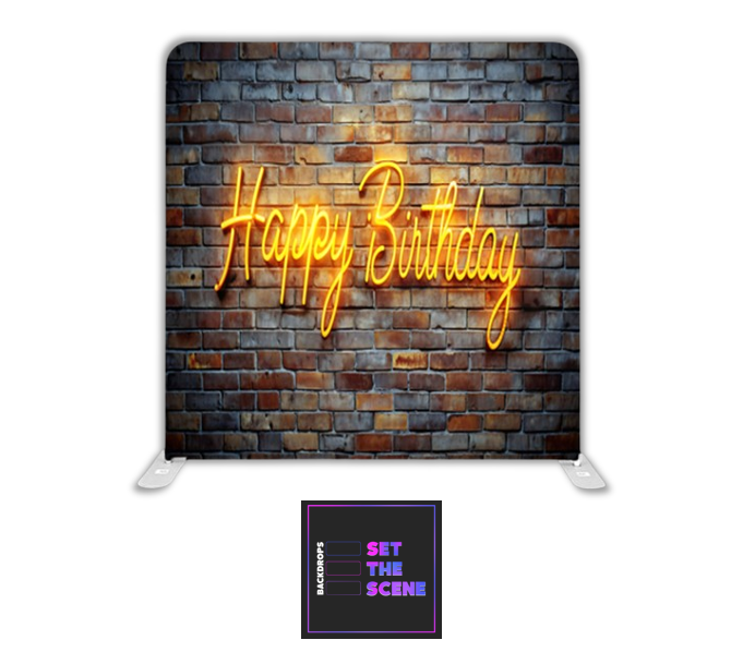 Neon Birthday Pillowcase Backdrop Cover