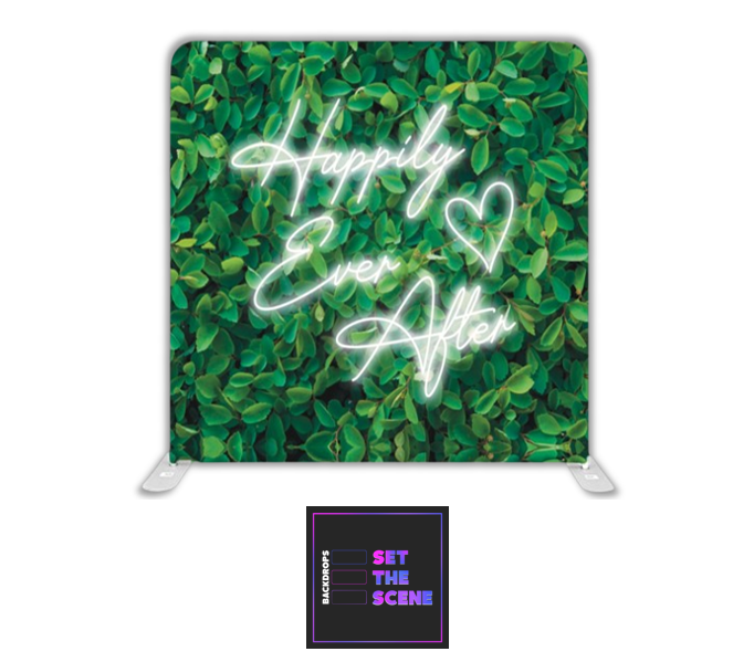 Happily Ever After on Spiraea Leaves Pillowcase Backdrop Cover