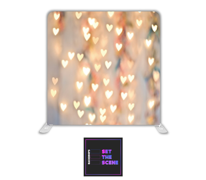 Bokeh Hearts Pillowcase Backdrop Cover
