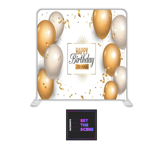Happy Birthday White Pillowcase Backdrop Cover