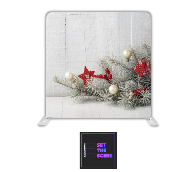 Christmas Tree on Rustic Pillowcase Backdrop Cover