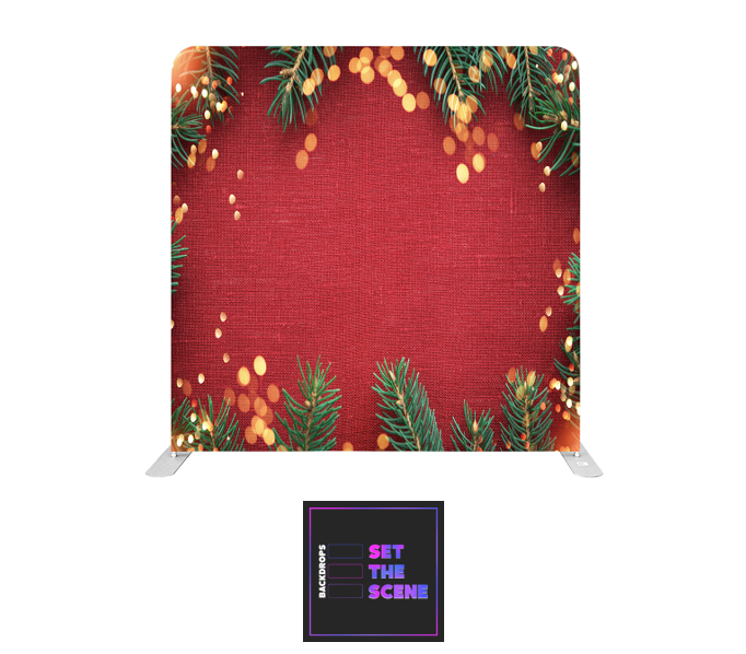 Garland on Red Pillowcase Backdrop Cover