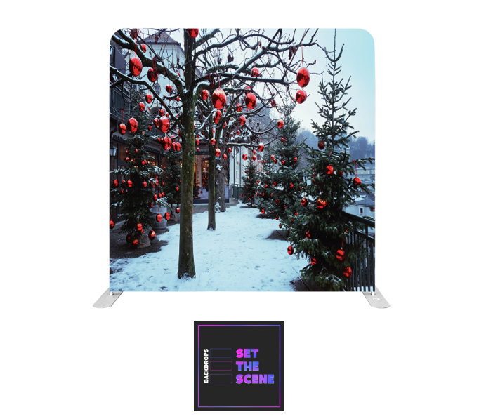 Christmas Market Pillowcase Backdrop Cover