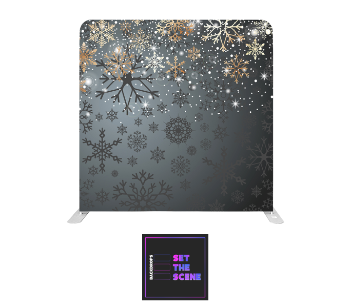 Snowflakes on Grey Pillowcase Backdrop Cover