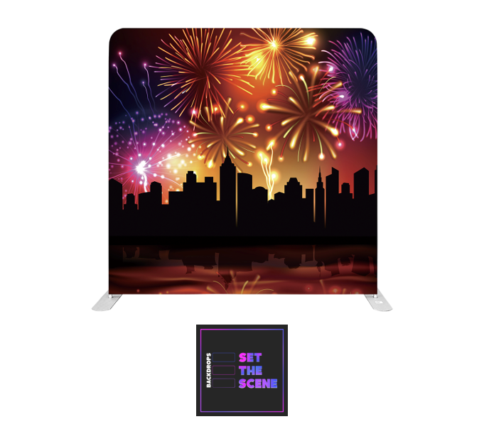 Animated Fireworks Pillowcase Backdrop Cover
