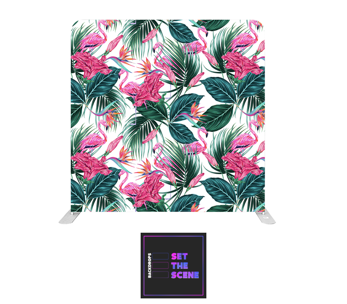 Flamingos and Flowers Pillowcase Backdrop Cover