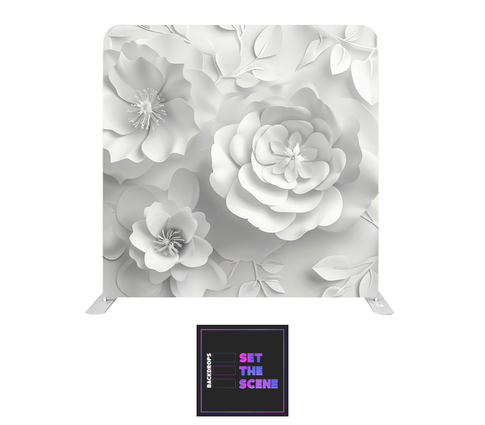 White Paper Flower Effect Pillowcase Backdrop Cover