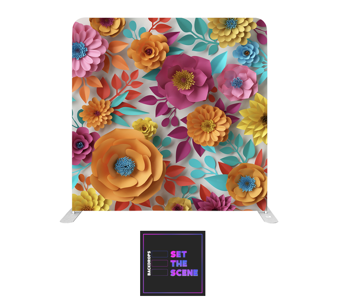 Colourful Flower Effect Pillowcase Backdrop Cover