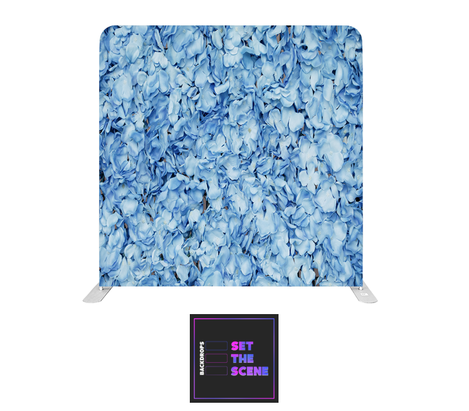 Blue Petals Pillowcase Backdrop Cover