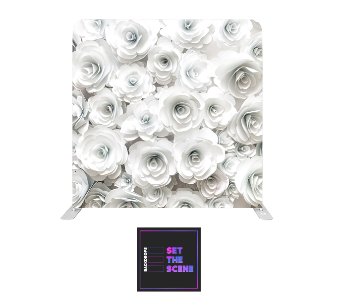 White Paper Flower Effect Pillowcase Backdrop Cover