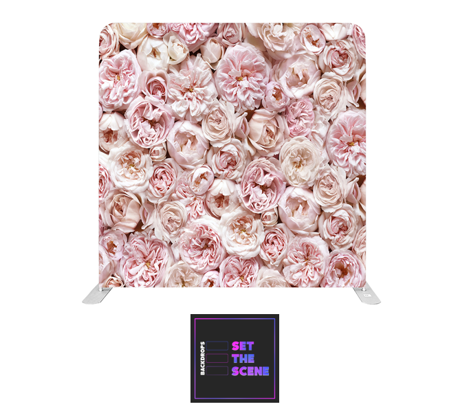 Pink Flower Wall Effect Pillowcase Backdrop Cover