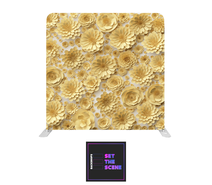 Yellow Paper Flower Effect Pillowcase Backdrop Cover