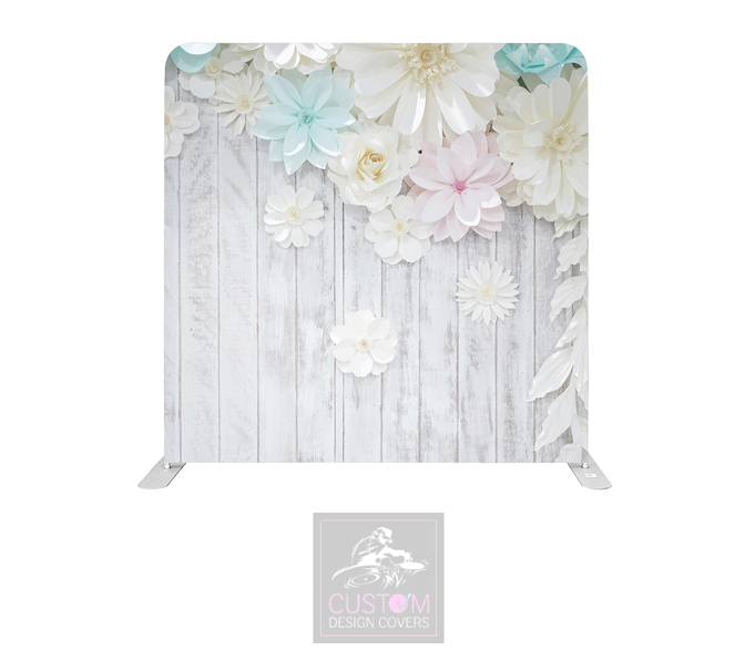 Pastel Flowers on Rustic Pillowcase Backdrop Cover