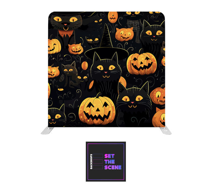 Pumpkins & Cats Pillowcase Backdrop Cover