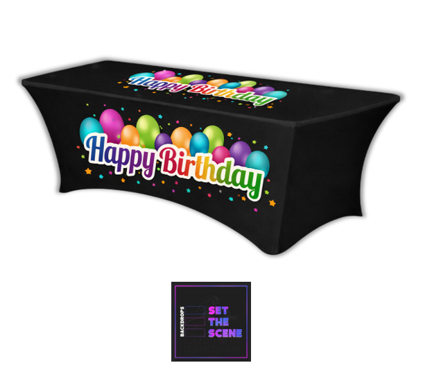 Happy Birthday Lycra Table Cover