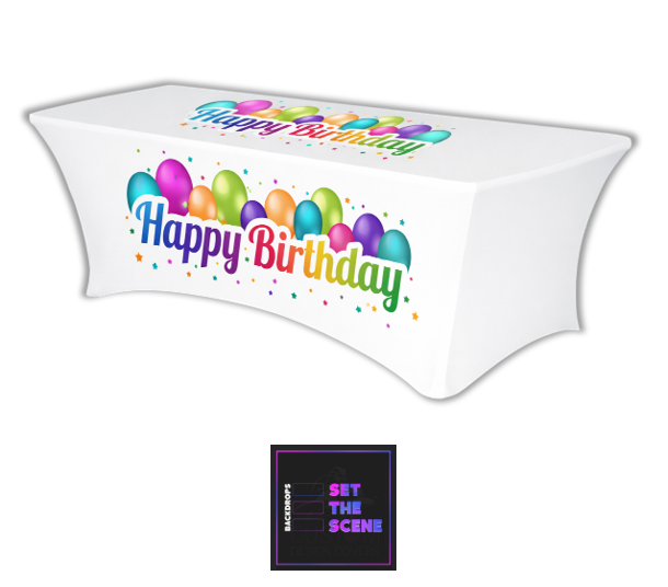 Happy Birthday Lycra Table Cover