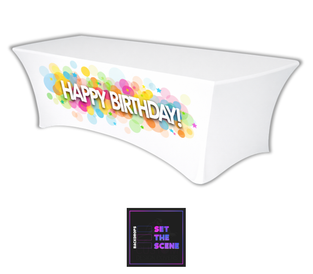 Happy Birthday Lycra Table Cover