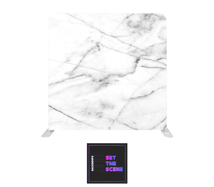 White & Grey Marble Effect Pillowcase Backdrop Cover
