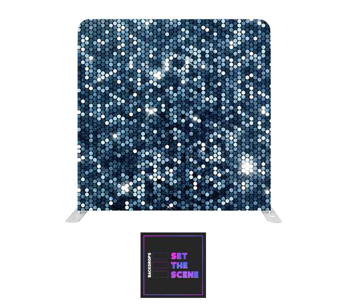 Blue Sparkle Effect Pillowcase Backdrop Cover