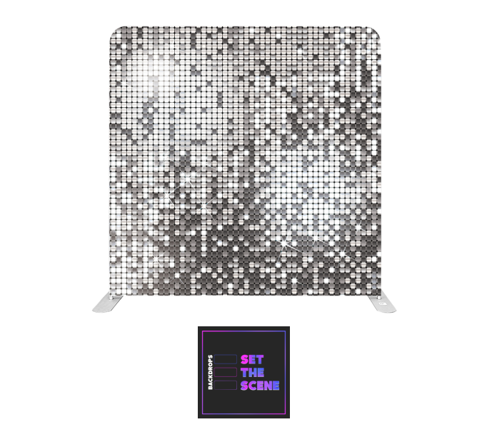 Silver Mirror Wall Effect Pillowcase Backdrop Cover