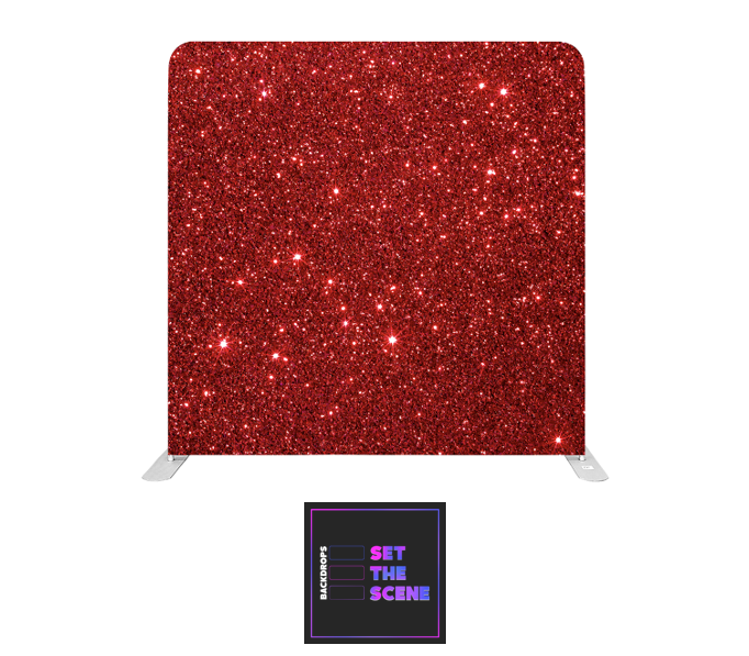 Red Glitter Effect Pillowcase Backdrop Cover