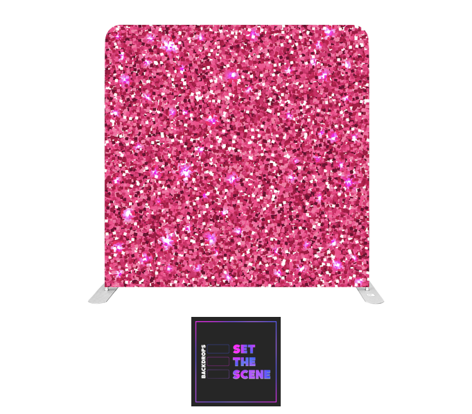 Pink Glitter Effect Pillowcase Backdrop Cover