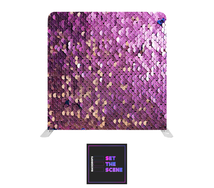 Pink Sequin Effect Pillowcase Backdrop Cover