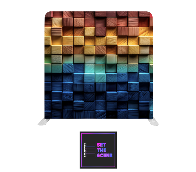 Large 3D Colour Block Effect Pillowcase Backdrop Cover