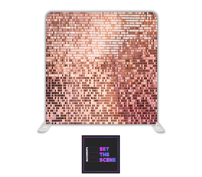 Rose Gold Mirror Wall Effect Pillowcase Backdrop Cover