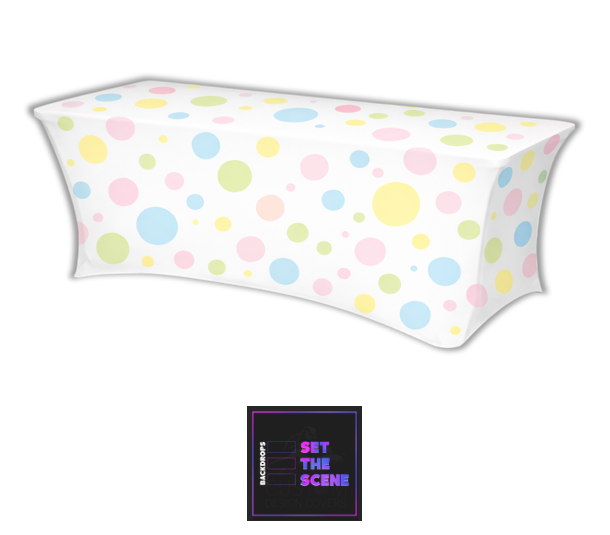 Pastel Spots Lycra Table Cover