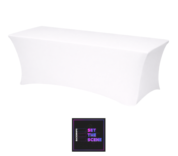 Plain White Lycra Table Cover