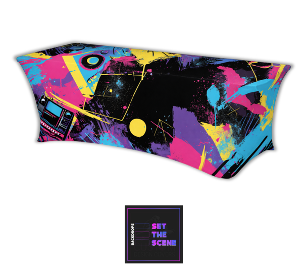 80's Retro Style Lycra Table Cover