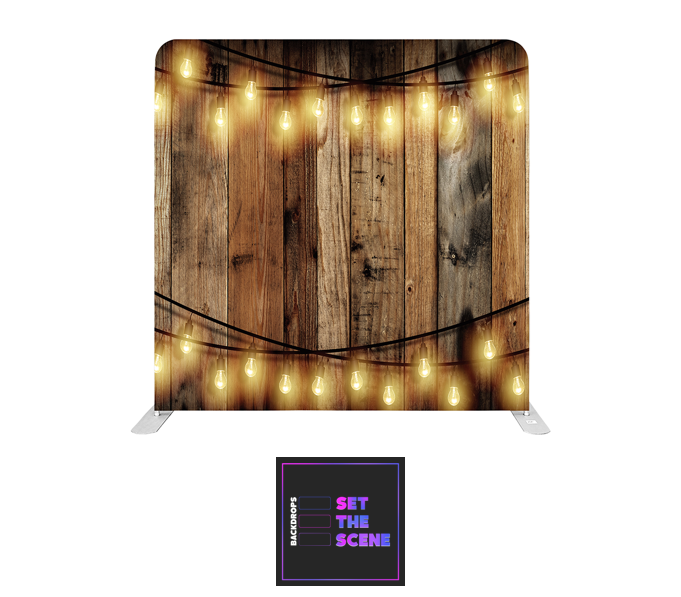 String Lighting on Rustic Effect Pillowcase Backdrop Cover