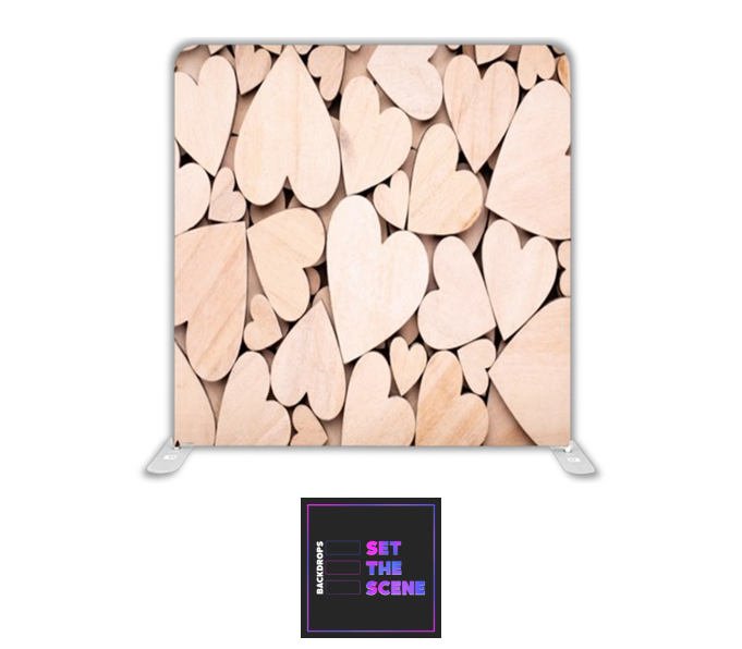 Wooden Hearts Pillowcase Backdrop Cover