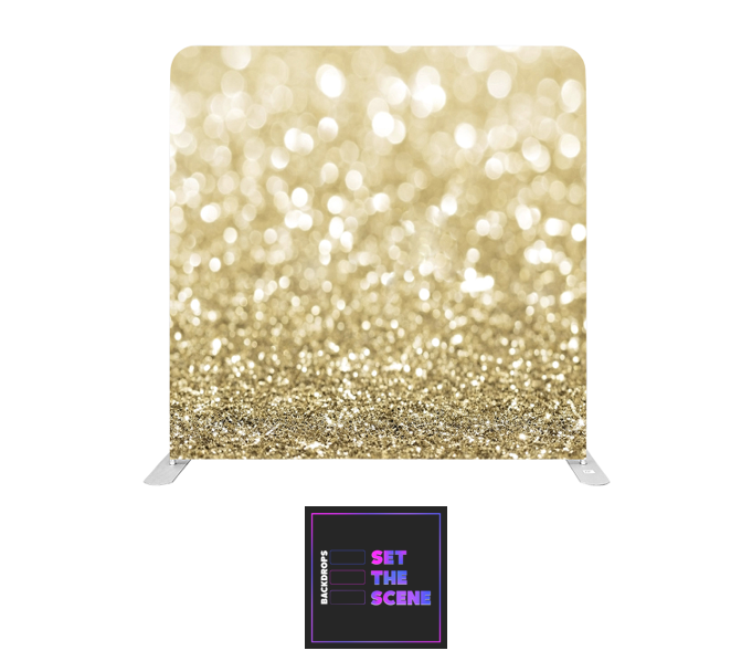 Golden Glitter Effect Pillowcase Backdrop Cover
