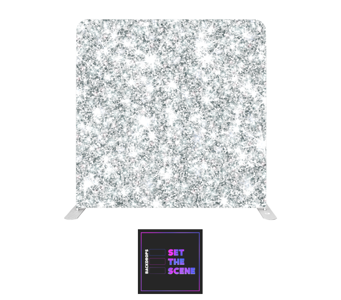 Silver Sparkle Effect Pillowcase Backdrop Cover