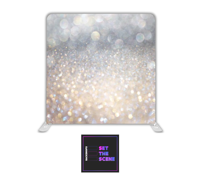 Silver Bokeh Effect Pillowcase Backdrop Cover