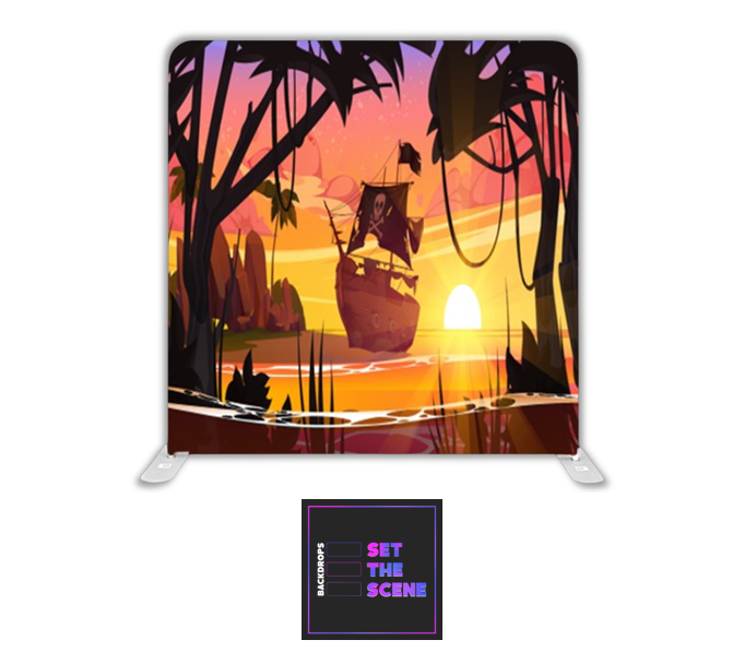 Pirate Ship Pillowcase Backdrop Cover