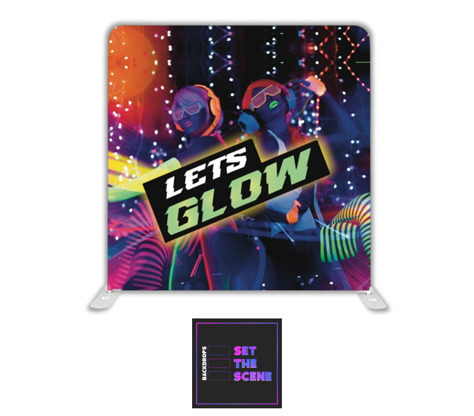 Lets Glow Neon Effect Pillowcase Backdrop Cover