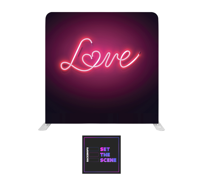 Love Neon Effect Pillowcase Backdrop Cover