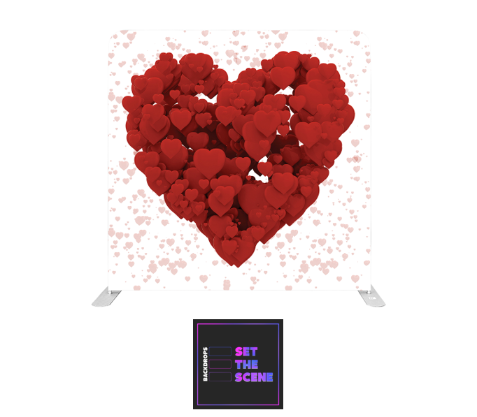 Confetti Hearts Pillowcase Backdrop Cover