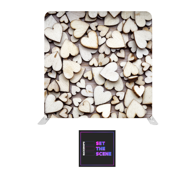 Wooden Hearts Pillowcase Backdrop Cover