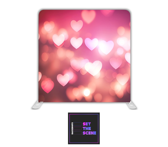Bokeh Hearts Pillowcase Backdrop Cover