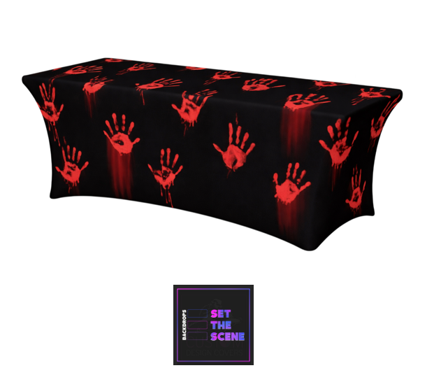 Halloween Bloody Hands Lycra Table Cover