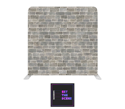 Grey Brick Wall Effect Pillowcase Backdrop Cover
