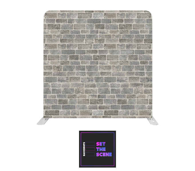 Grey Brick Wall Effect Pillowcase Backdrop Cover