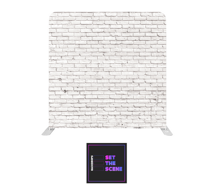 White Brick Wall Effect Pillowcase Backdrop Cover